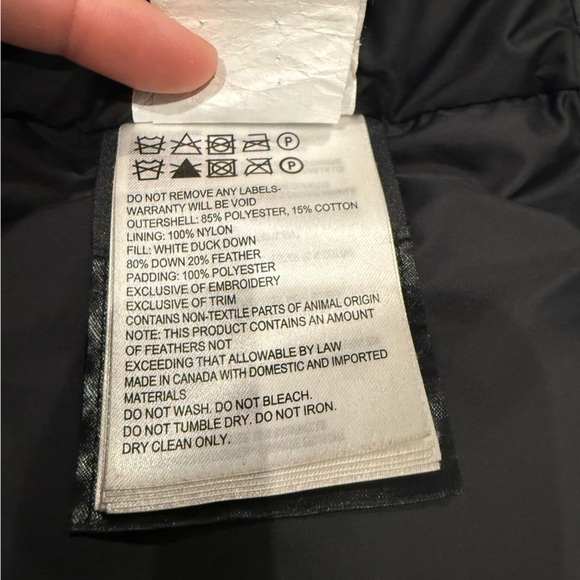 MENS CANADA GOOSE FORESTER 5816M BLACK GRAY DOWN COAT SIZE MEDIUM PRE OWNED - Picture 8 of 8